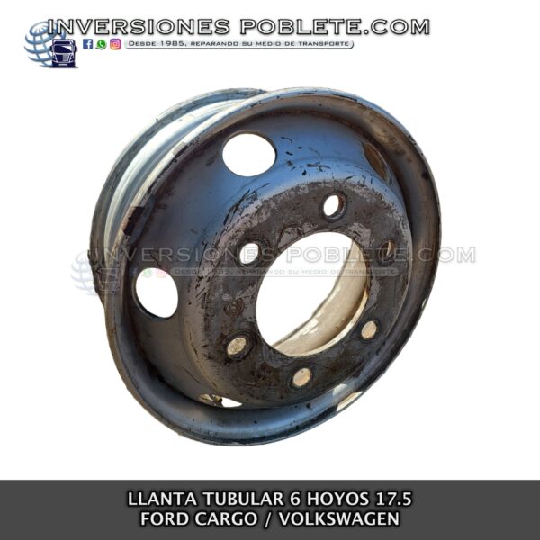 Llanta 6 Hoyos Tubular Aro 17.5 Ford Cargo/Volkswagen